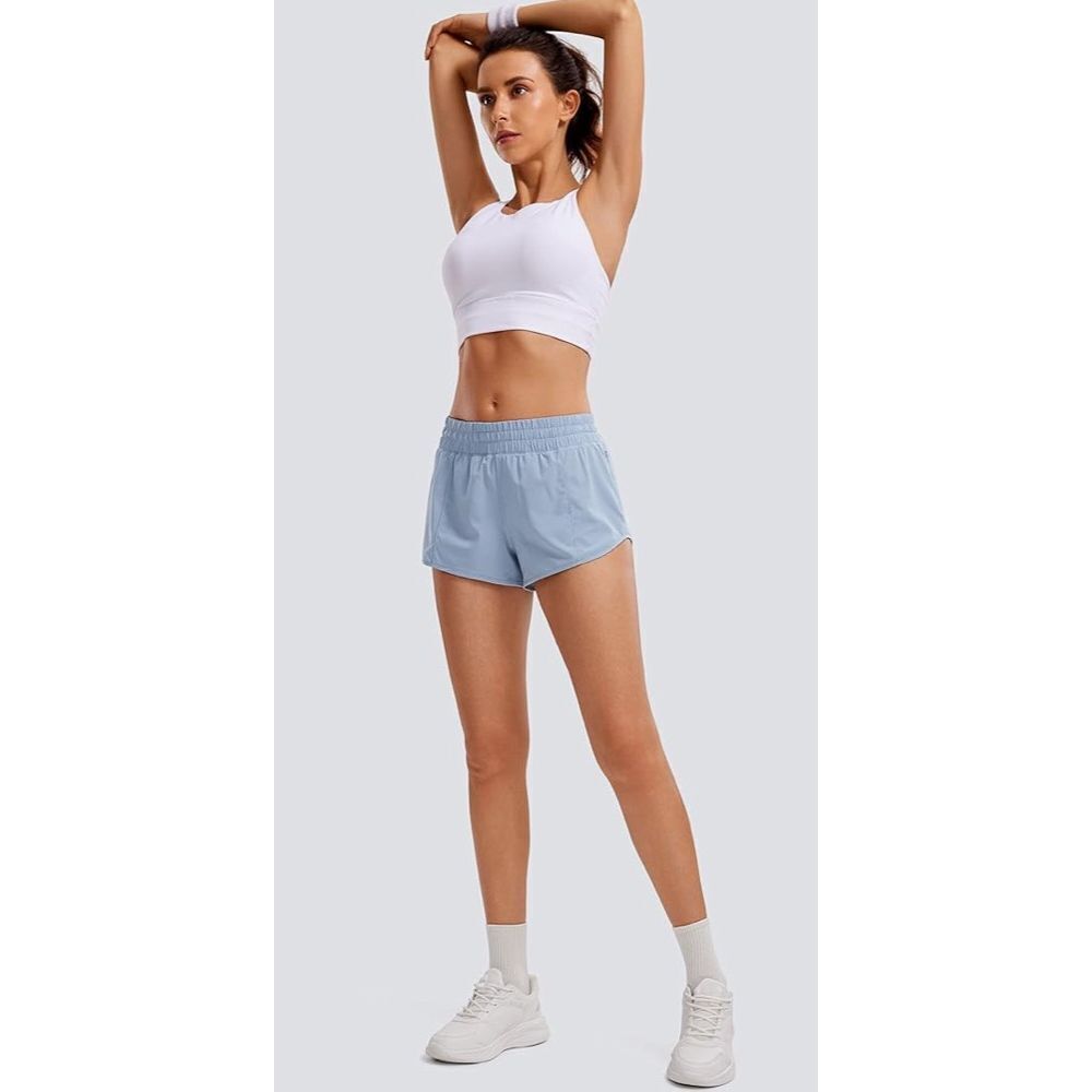 CRZ YOGA Women's Running Short Low Waisted Mesh Liner Quick Dry size medium NWT - Picture 3 of 7